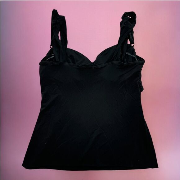 Vintage black ruched babydoll chest tank top🎀 - Picture 3 of 4